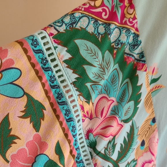 NWOT Lotus Kimono Top in Peacock - Picture 5 of 11